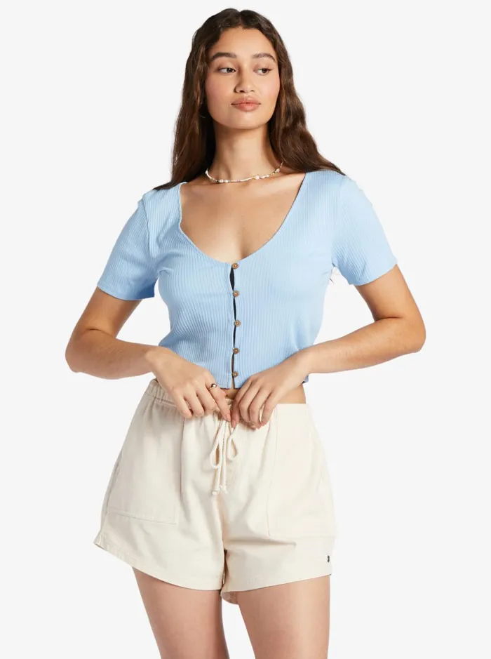 Roxy Tops Born With It Crop Top Clear Sky 8211 Women