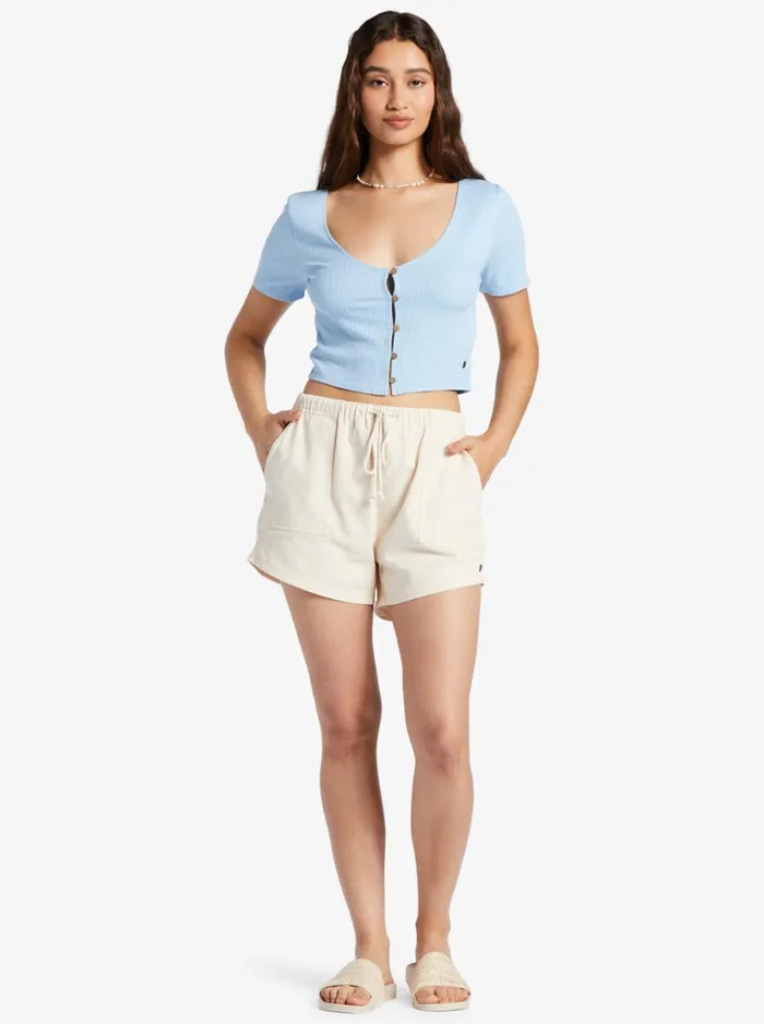 Roxy Tops Born With It Crop Top Clear Sky 8211 Women