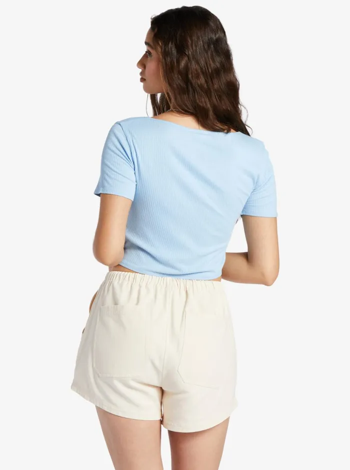 Roxy Tops Born With It Crop Top Clear Sky 8211 Women