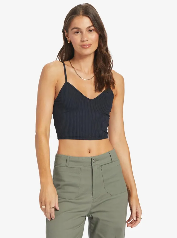 Roxy Tops Roxy Brami Solid Halter Top Anthracite 8211 Women