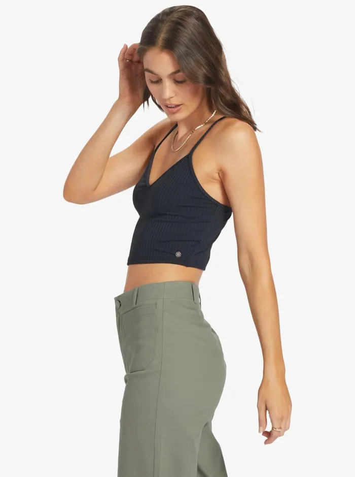 Roxy Tops Roxy Brami Solid Halter Top Anthracite 8211 Women