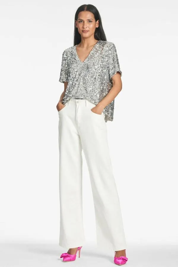 Sachin and Babi Bette Top 8211 Silver Silver Women Tops and Blouses
