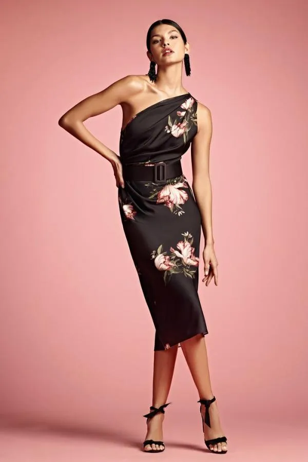 Sachin and Babi Carmen Dress 8211 Noir Blossom Noir Blossom Women Sheath
