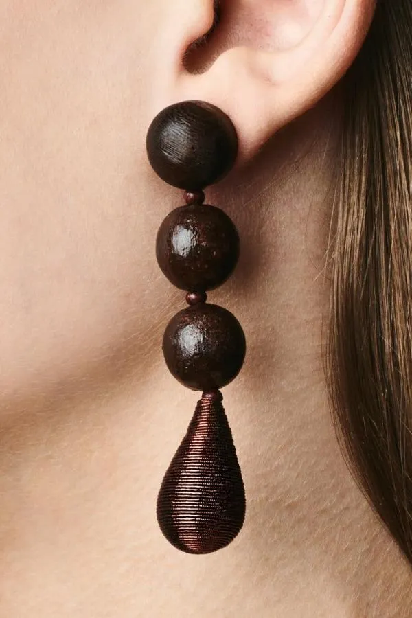 Sachin and Babi Frida Earrings 8211 Wood Robles Wood and Metallic Bronze Women Earrings Sachin and Babi Frida Earrings 8211 Wood Robles Wood and Metallic Bronze Women Earrings
