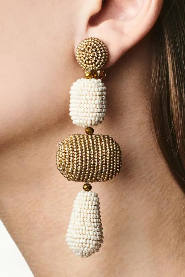 Sachin and Babi Josephine Earrings 8211 Smooth Beads Goldivory Women Earrings Sachin and Babi Josephine Earrings 8211 Smooth Beads Goldivory Women Earrings