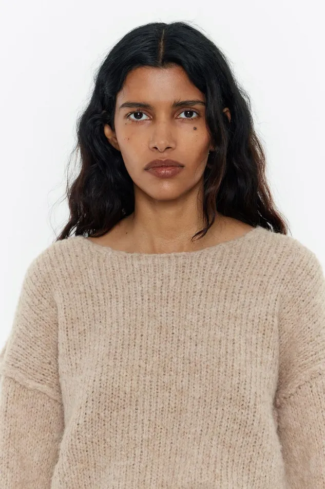 Sand Alpaca Seams Jumper Sand Women Bimba Y Lola Knitwear Sand Alpaca Seams Jumper Sand Women Bimba Y Lola Knitwear