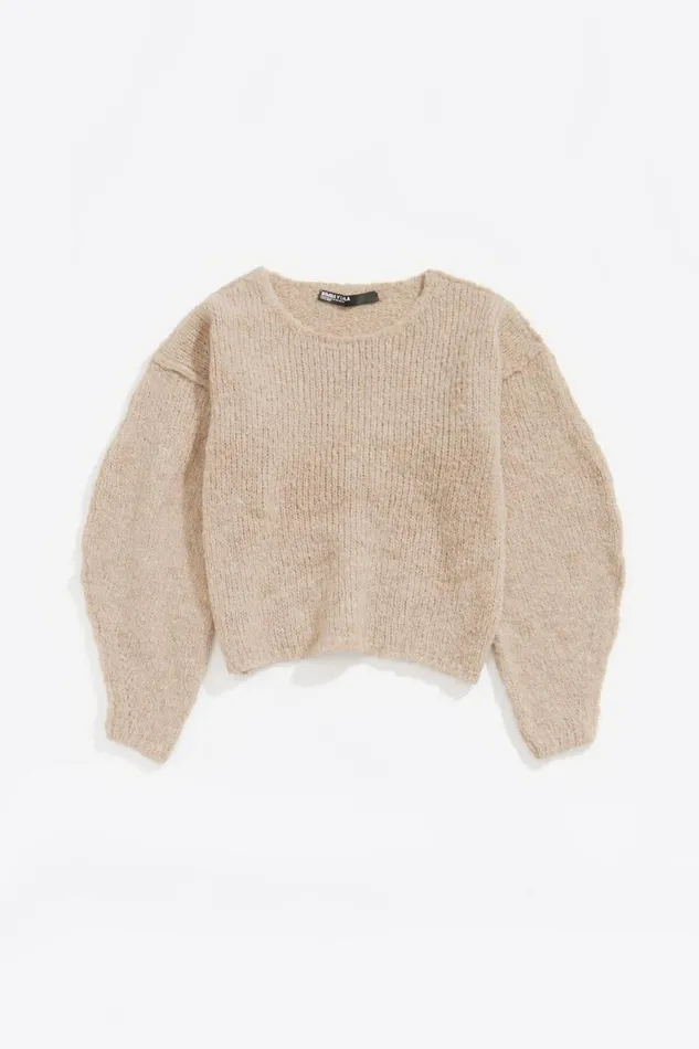 Sand Alpaca Seams Jumper Sand Women Bimba Y Lola Knitwear Sand Alpaca Seams Jumper Sand Women Bimba Y Lola Knitwear