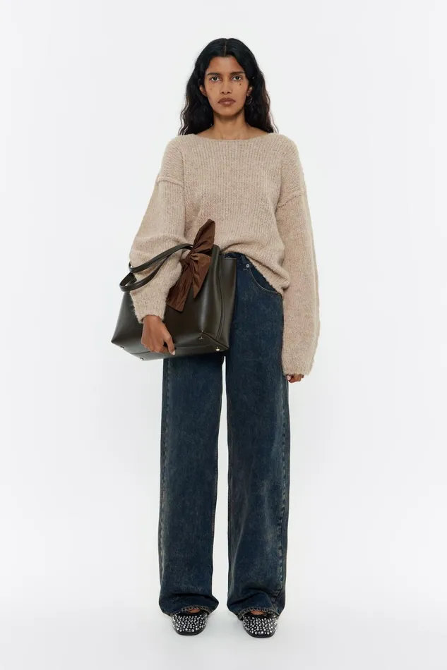 Sand Alpaca Seams Jumper Sand Women Bimba Y Lola Knitwear Sand Alpaca Seams Jumper Sand Women Bimba Y Lola Knitwear