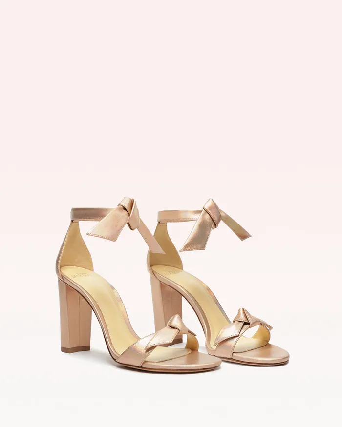 Sandals Women Alexandre Birman Alexandre Birman Clarita Block 90 Metallic Champagne 8211 Gold Heels Champagne