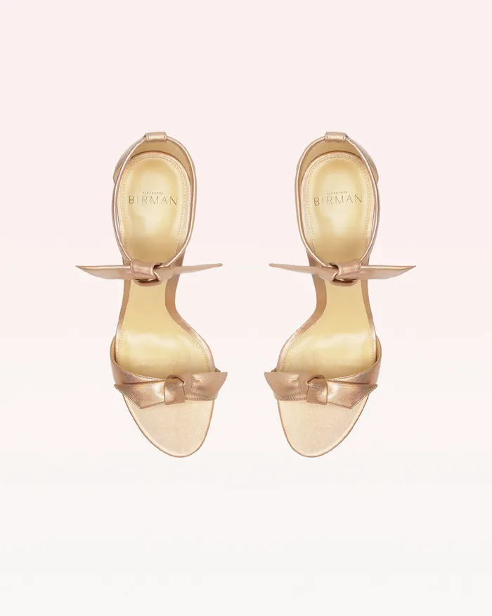 Sandals Women Alexandre Birman Alexandre Birman Clarita Block 90 Metallic Champagne 8211 Gold Heels Champagne