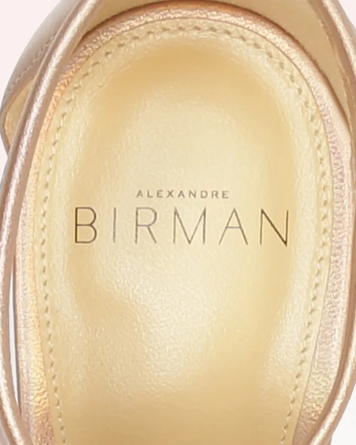 Sandals Women Alexandre Birman Alexandre Birman Clarita Block 90 Metallic Champagne 8211 Gold Heels Champagne