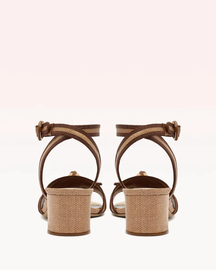 Sandals Women Alexandre Birman Grosgrain Raffia 45 Espresso
