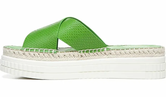 Sandals Women Franco Sarto Franco Barb Platform Slide Sandal Green Apple Faux Leather
