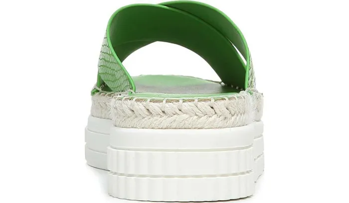 Sandals Women Franco Sarto Franco Barb Platform Slide Sandal Green Apple Faux Leather