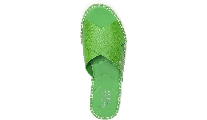 Sandals Women Franco Sarto Franco Barb Platform Slide Sandal Green Apple Faux Leather