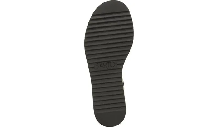 Sandals Women Franco Sarto Sarto Messina Espadrille Wedge Sandal Black Leather