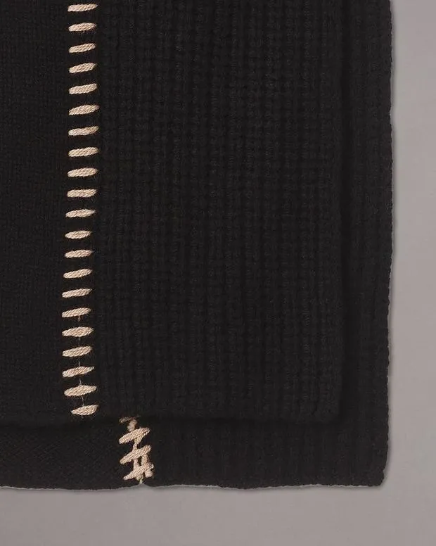 Scarves Men Rag and Bone Clarkson Wool Scarf Black