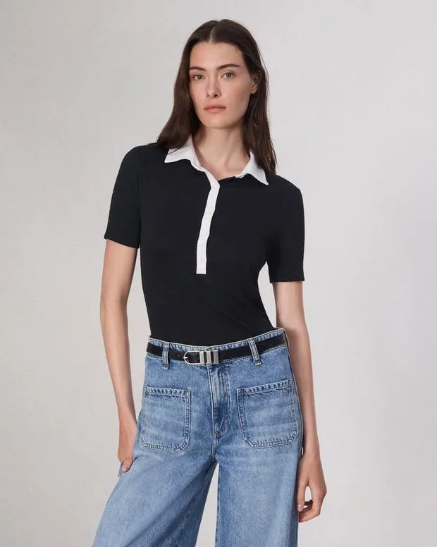 Shirts and Tops Women Rag and Bone The Knit Button Top Black