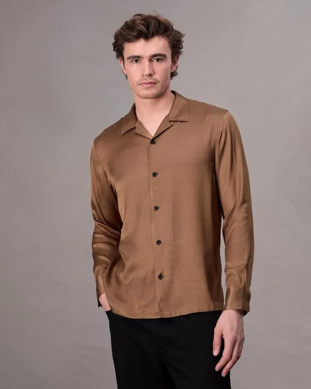 Shirts Men Rag and Bone Avery Jacquard Shirt Brown Geo