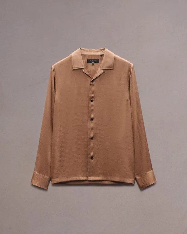 Shirts Men Rag and Bone Avery Jacquard Shirt Brown Geo