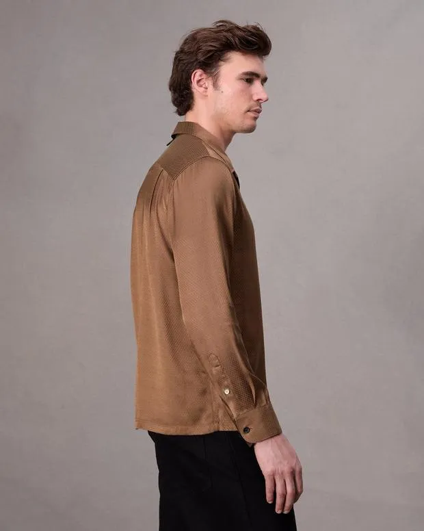 Shirts Men Rag and Bone Avery Jacquard Shirt Brown Geo