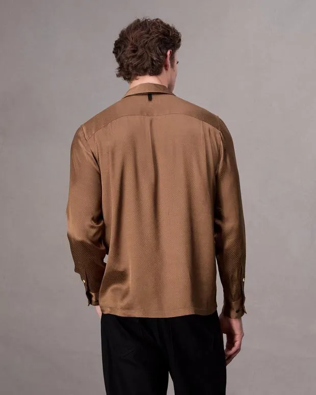 Shirts Men Rag and Bone Avery Jacquard Shirt Brown Geo