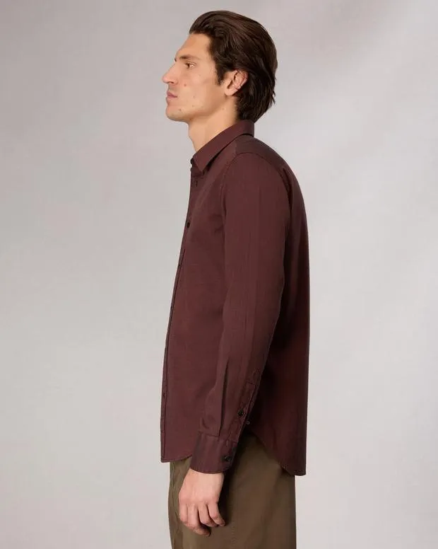 Shirts Men Rag and Bone Tomlin CottonBlend Shirt Maroon