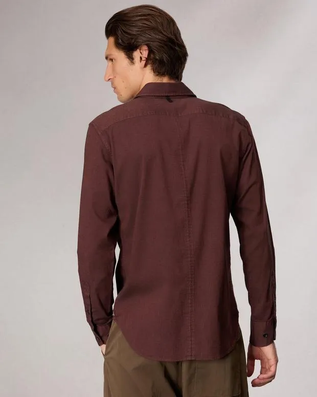 Shirts Men Rag and Bone Tomlin CottonBlend Shirt Maroon