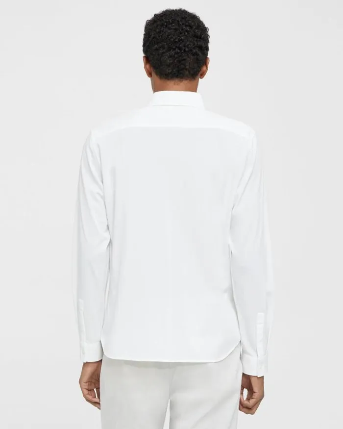 Shirts Men Theory Alfred Shirt In Structured Piqu Optic White Shirts Men Theory Alfred Shirt In Structured Piqu Optic White