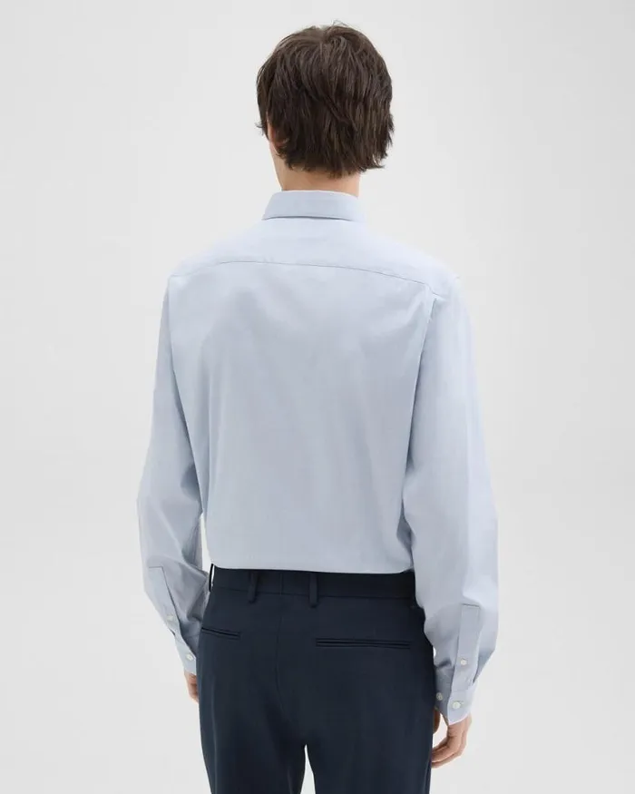 Shirts Men Theory Sylvain Shirt In Checked Poplin Olympicwhite Shirts Men Theory Sylvain Shirt In Checked Poplin Olympicwhite