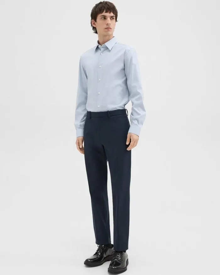 Shirts Men Theory Sylvain Shirt In Checked Poplin Olympicwhite Shirts Men Theory Sylvain Shirt In Checked Poplin Olympicwhite