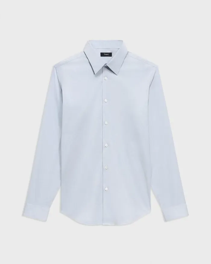 Shirts Men Theory Sylvain Shirt In Checked Poplin Olympicwhite Shirts Men Theory Sylvain Shirt In Checked Poplin Olympicwhite