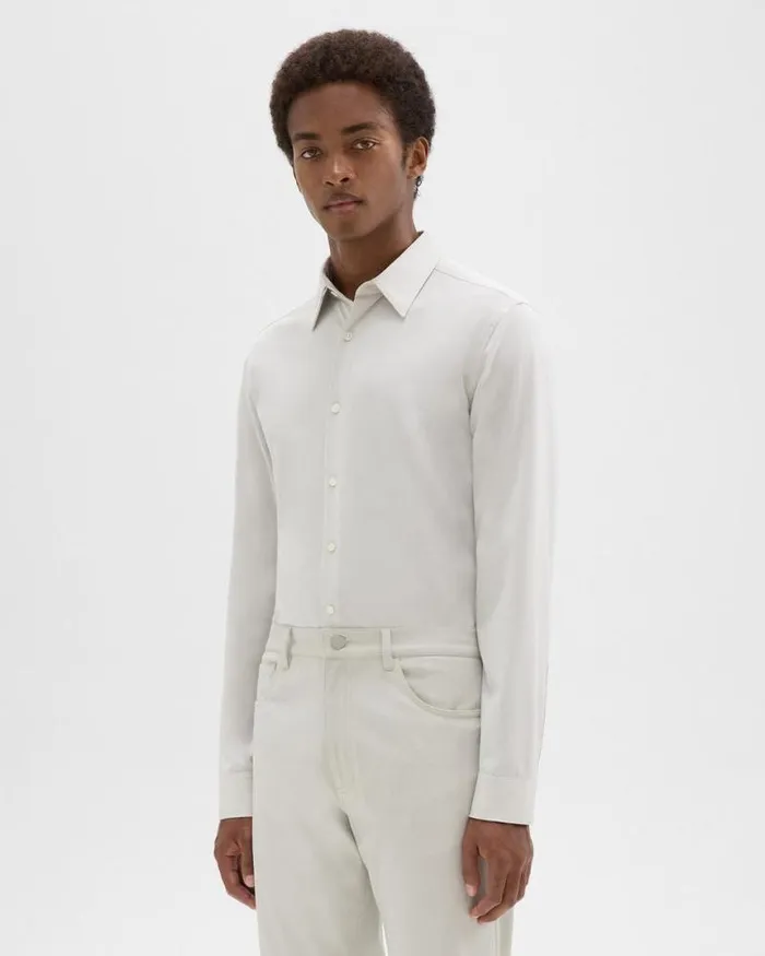 Shirts Men Theory Sylvain Shirt In Structure Knit Limestone Shirts Men Theory Sylvain Shirt In Structure Knit Limestone