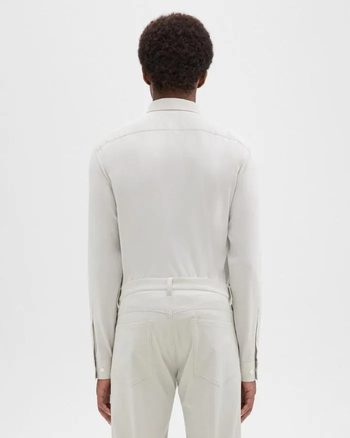 Shirts Men Theory Sylvain Shirt In Structure Knit Limestone Shirts Men Theory Sylvain Shirt In Structure Knit Limestone