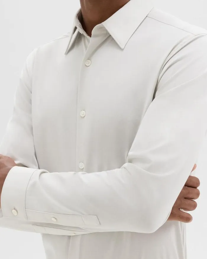 Shirts Men Theory Sylvain Shirt In Structure Knit Limestone Shirts Men Theory Sylvain Shirt In Structure Knit Limestone