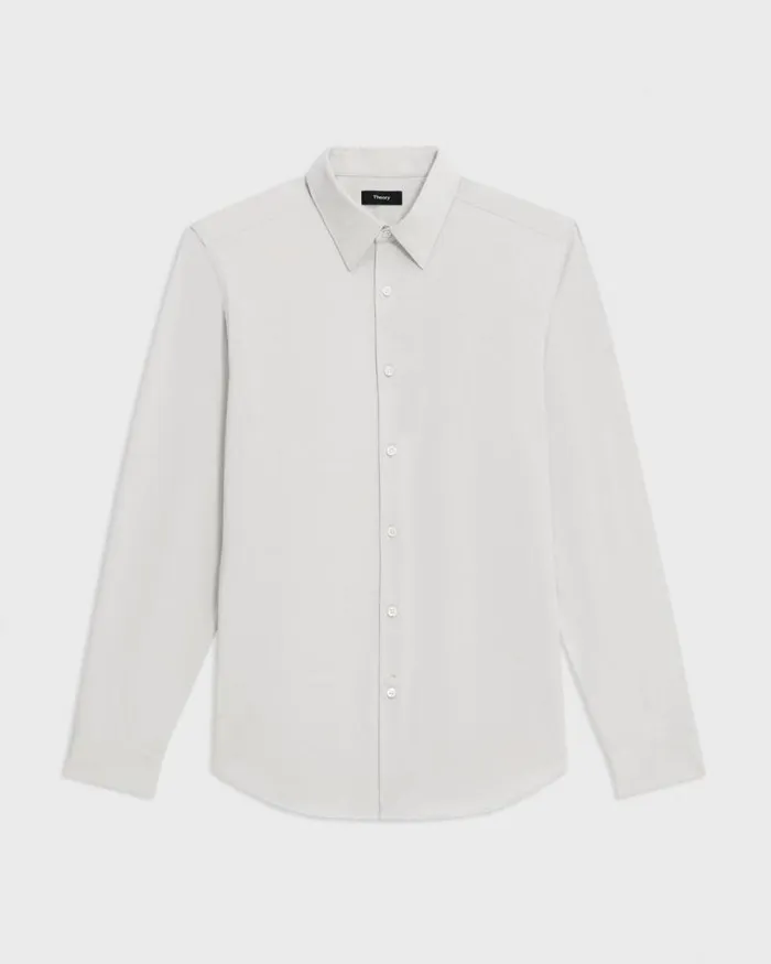 Shirts Men Theory Sylvain Shirt In Structure Knit Limestone Shirts Men Theory Sylvain Shirt In Structure Knit Limestone
