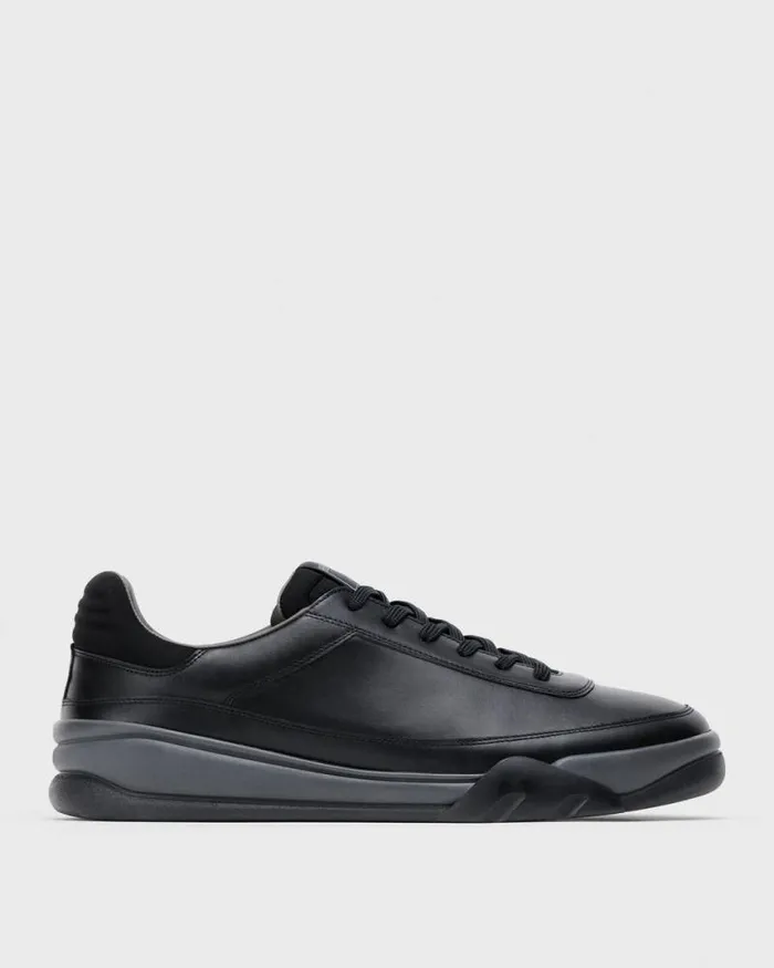 Shoes Men Theory Leather Sneaker Black