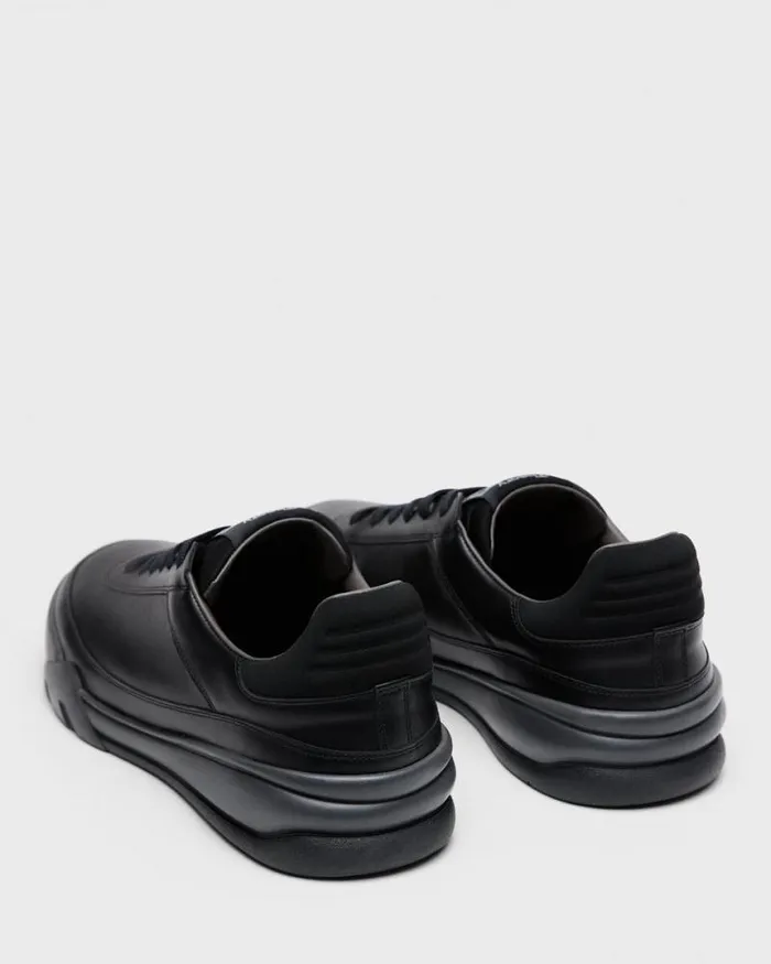 Shoes Men Theory Leather Sneaker Black