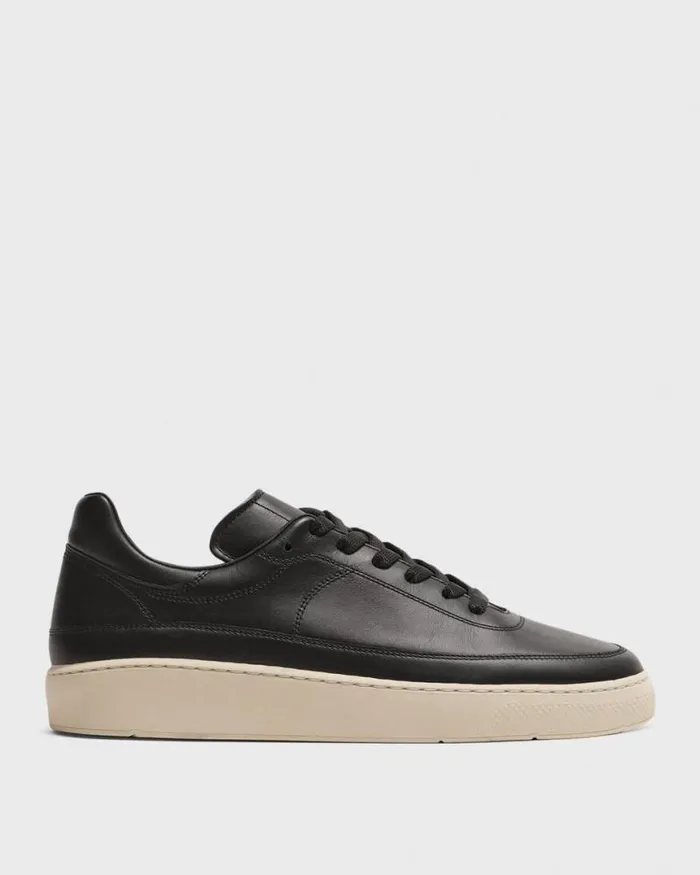 Shoes Men Theory Sneaker In Leather Black