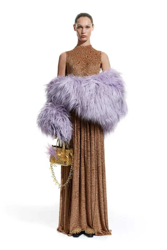 Short Oversize Lilac Fur Coat Lilac Women Bimba Y Lola Bimba Y Palomo