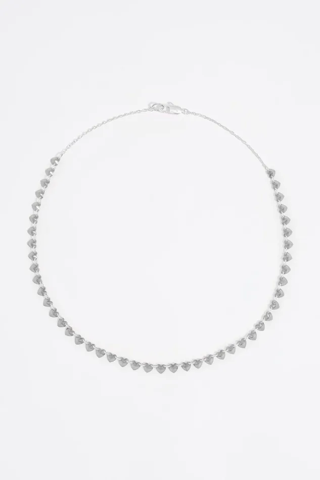 Silver Hearts And Crystals Necklace Silver Women Bimba Y Lola Necklaces