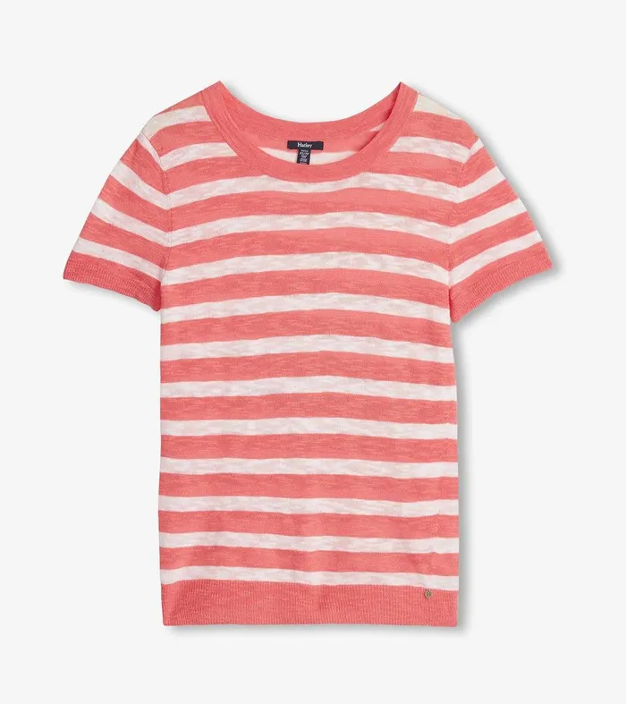 Simone Knit Tee 8211 Coral Stripes Hatley