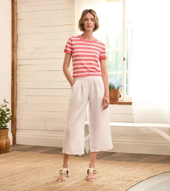 Simone Knit Tee 8211 Coral Stripes Hatley