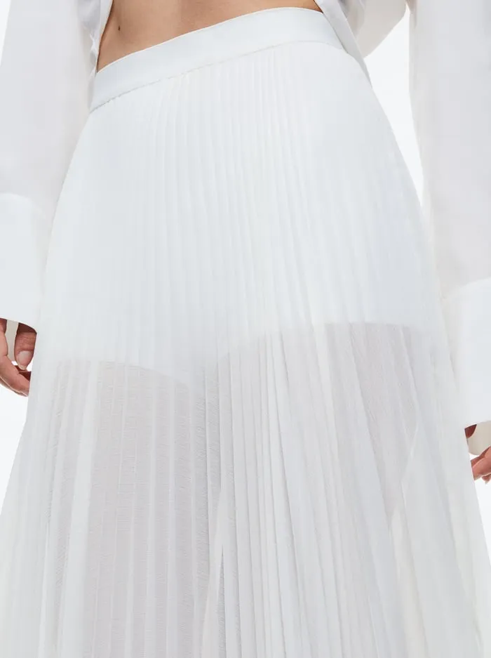 Skirts Women Alice Olivia Katz Pleated Maxi Skirt With Hot Pant Off White