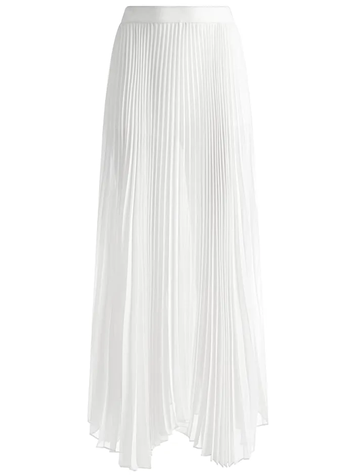 Skirts Women Alice Olivia Katz Pleated Maxi Skirt With Hot Pant Off White