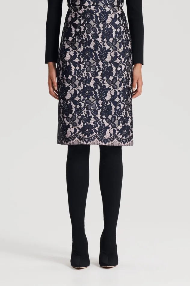 Skirts Women Scanlan Theodore BONDED LACE SKIRT Navy Skirts Women Scanlan Theodore BONDED LACE SKIRT Navy