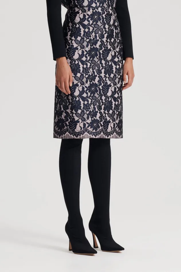 Skirts Women Scanlan Theodore BONDED LACE SKIRT Navy Skirts Women Scanlan Theodore BONDED LACE SKIRT Navy