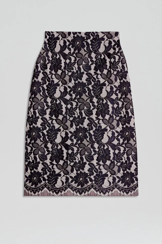 Skirts Women Scanlan Theodore BONDED LACE SKIRT Navy Skirts Women Scanlan Theodore BONDED LACE SKIRT Navy