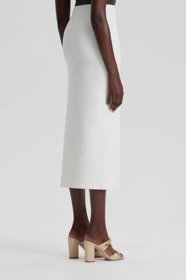 Skirts Women Scanlan Theodore CREPE KNIT SPLIT SKIRT Cream Skirts Women Scanlan Theodore CREPE KNIT SPLIT SKIRT Cream