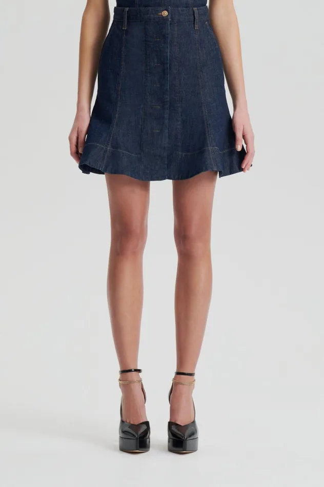 Skirts Women Scanlan Theodore DENIM SKATER SKIRT Indigo Skirts Women Scanlan Theodore DENIM SKATER SKIRT Indigo
